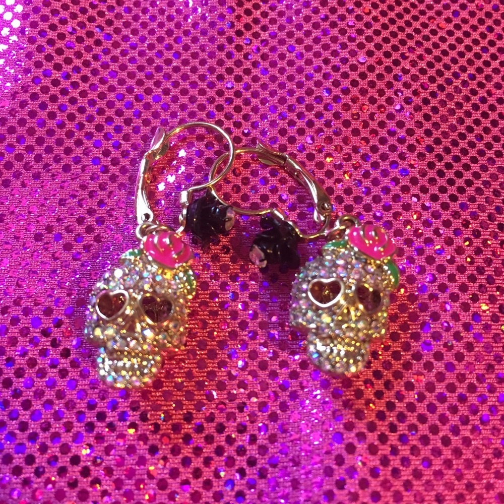 Betsy Johnson Skull Drop Earrings